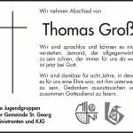 Todesanzeige Jugendgruppen - Thomas Groß